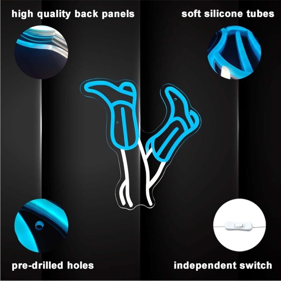 Neon Cowgirl Boot Blue White Bday Party Wall Indoor Outdoor Gift Light LED Decor - Picture 6 of 7